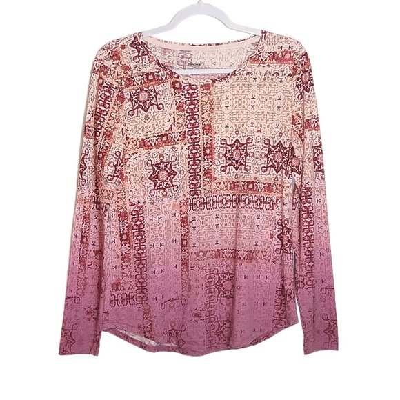 Sonoma Goods for Life Long Sleeve Boho Graphic Tee Shirt Multi Size Small - Picture 1 of 5